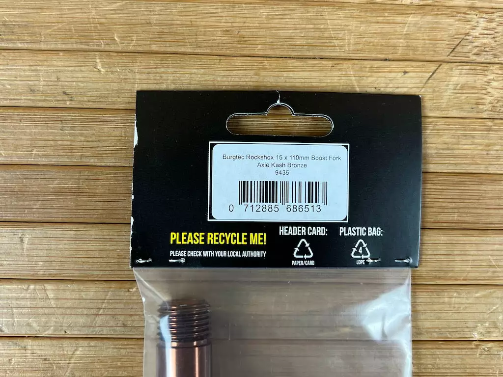 Burgtec Rock Shox Boost Achse / Axle Kash Bronze 3 Burgtec Rock Shox Boost Achse / Axle Kash Bronze â Bild 3