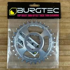 Burgtec SRAM GXP / DUB Boost Kettenblatt 3mm Offset Rhodium Silver 30T