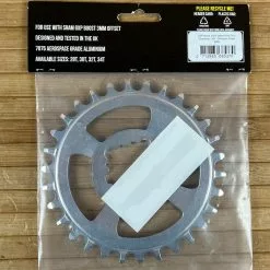 Burgtec SRAM GXP / DUB Boost Kettenblatt 3mm Offset Rhodium Silver 30T -Fox-Laden IMG 1307