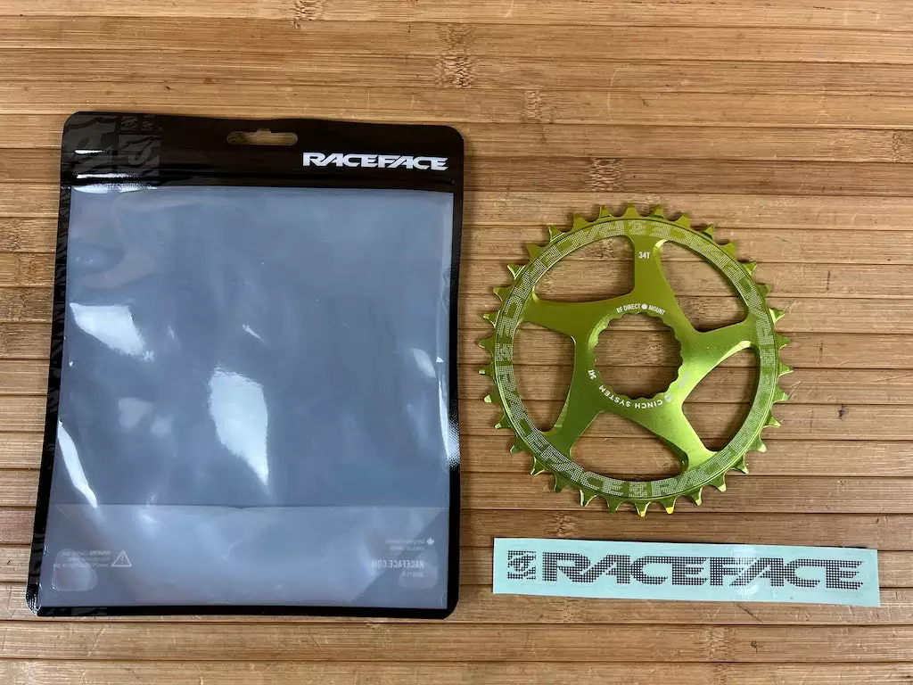 Race Face Kettenblatt Cinch 34T 10-12S Green 1 Race Face Kettenblatt Cinch 34T 10-12S Green