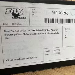 FOX 32 TC 2022 Kashima 40mm Gravel Federgabel 33 FOX 32 TC 2022 Kashima 40mm Gravel Federgabel -Fox-Laden IMG 4324