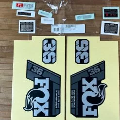 Fox Decal Kit 36 2021 P-SE Gray Logo / Matte Black