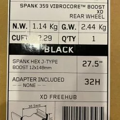 Spank 359 Vibrocore Hinterrad 27,5" Schwarz BOOST 148x12mm Laufrad -Fox-Laden IMG 7828 9804bee5 0a6d 4e08 8d7e e744eaa102a3